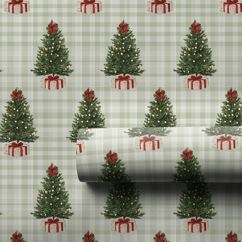 Gingham Christmas Glow - Wrapping Paper - Aspen & Arlo