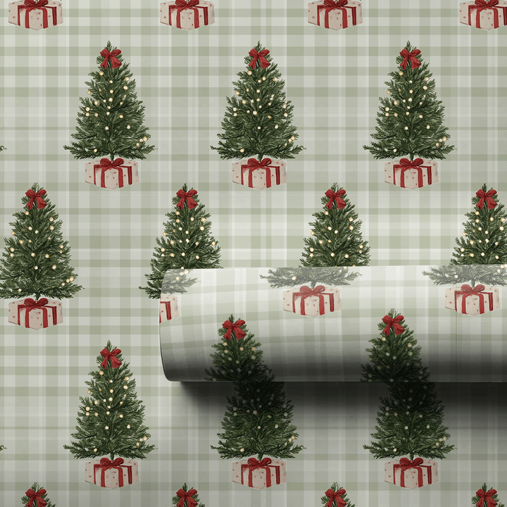 Gingham Christmas Glow - Wrapping Paper - Aspen & Arlo