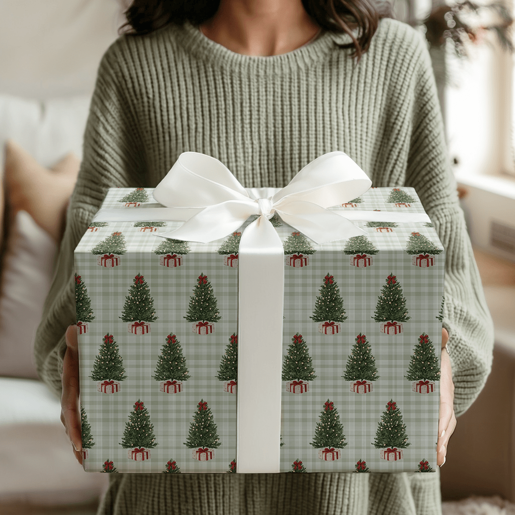 Gingham Christmas Glow - Wrapping Paper - Aspen & Arlo