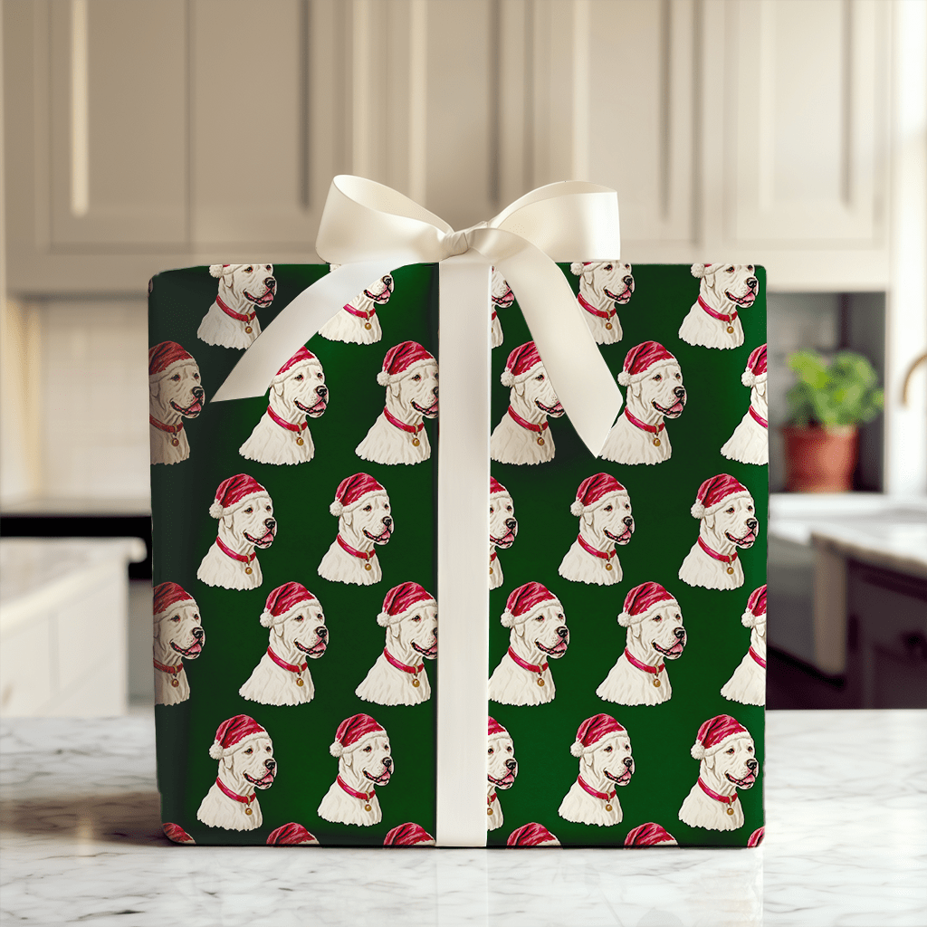 Dogo Argentino Claus - Wrapping Paper - Aspen & Arlo
