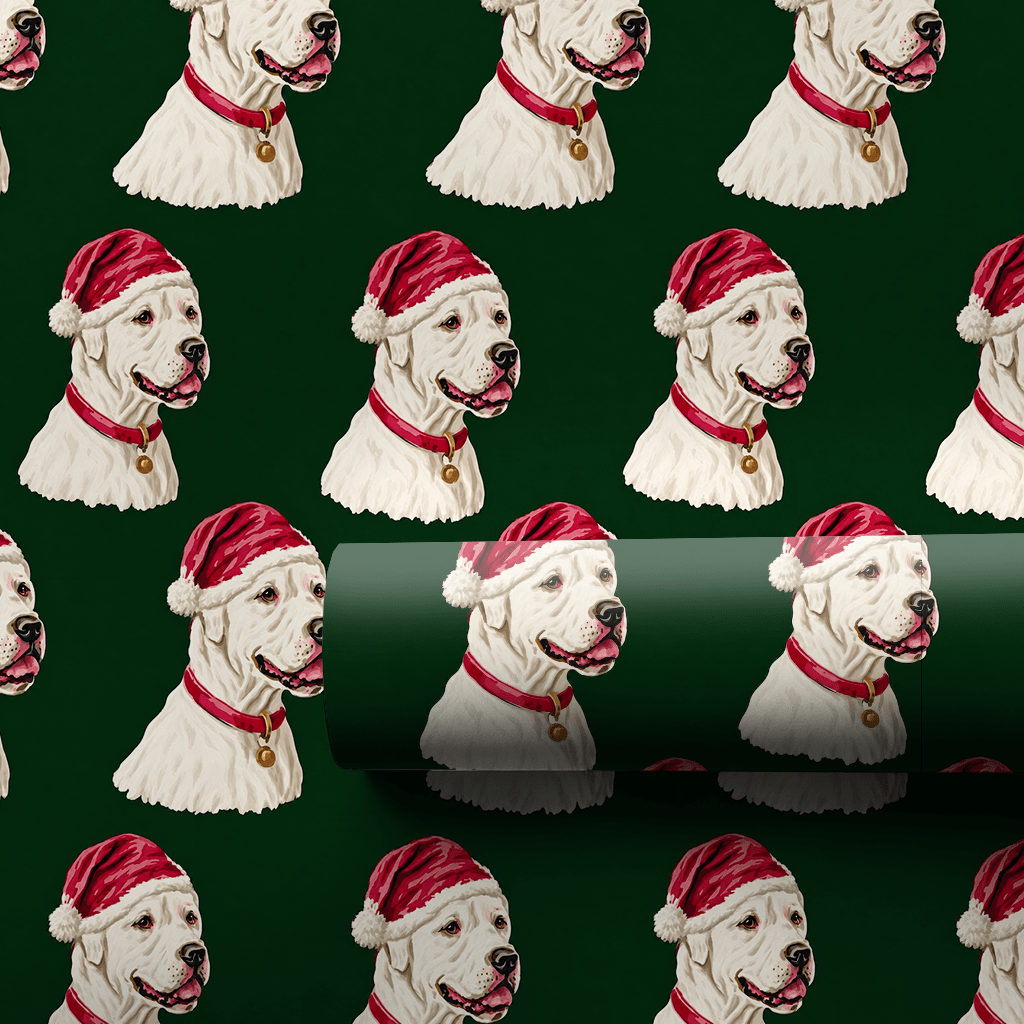 Dogo Argentino Claus - Wrapping Paper - Aspen & Arlo