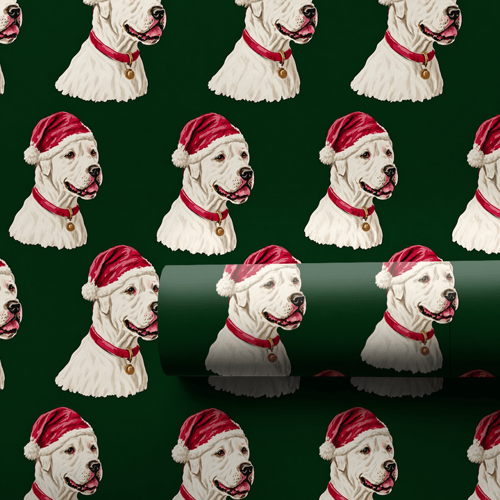 Dogo Argentino Claus - Wrapping Paper - Aspen & Arlo