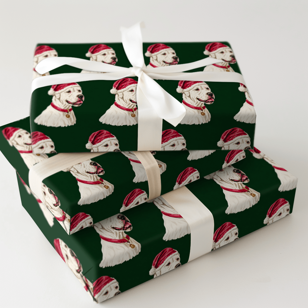 Dogo Argentino Claus - Wrapping Paper - Aspen & Arlo