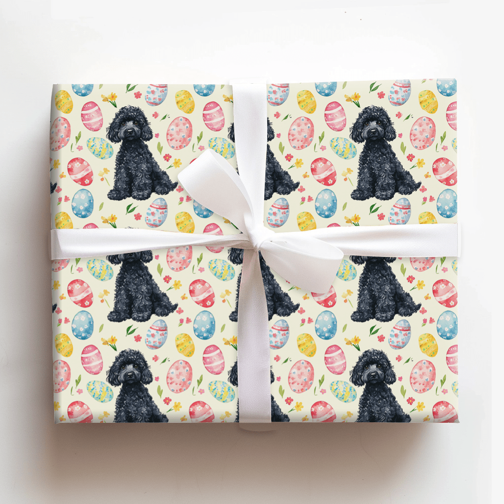 Easter Eggs with the Black Poodle - Wrapping Paper - Aspen & Arlo