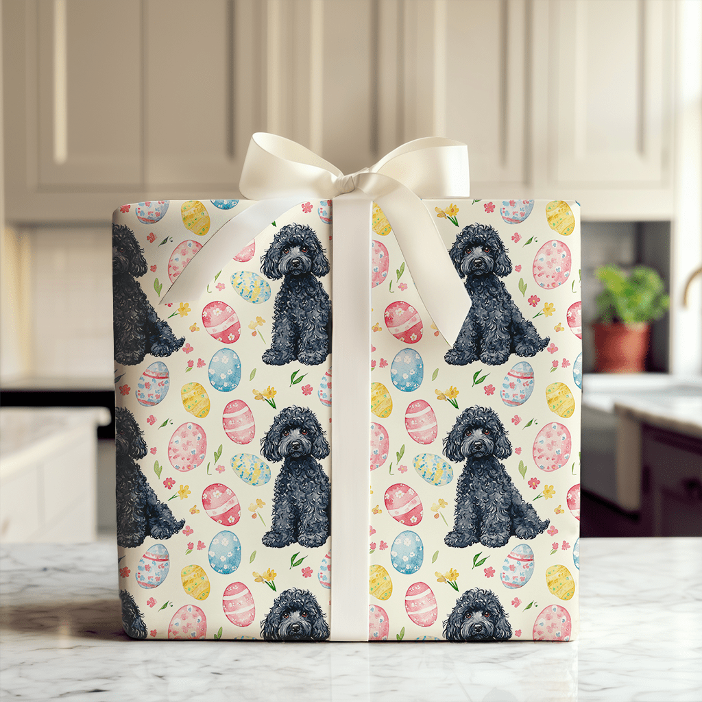 Easter Eggs with the Black Poodle - Wrapping Paper - Aspen & Arlo