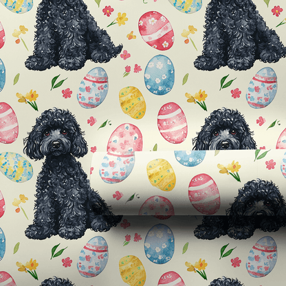 Easter Eggs with the Black Poodle - Wrapping Paper - Aspen & Arlo