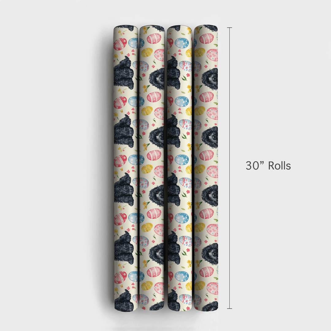 Easter Eggs with the Black Poodle - Wrapping Paper - Aspen & Arlo