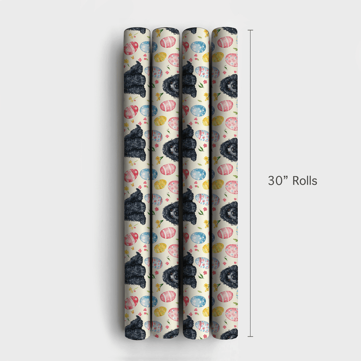 Easter Eggs with the Black Poodle - Wrapping Paper - Aspen & Arlo