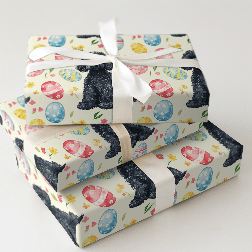 Easter Eggs with the Black Poodle - Wrapping Paper - Aspen & Arlo