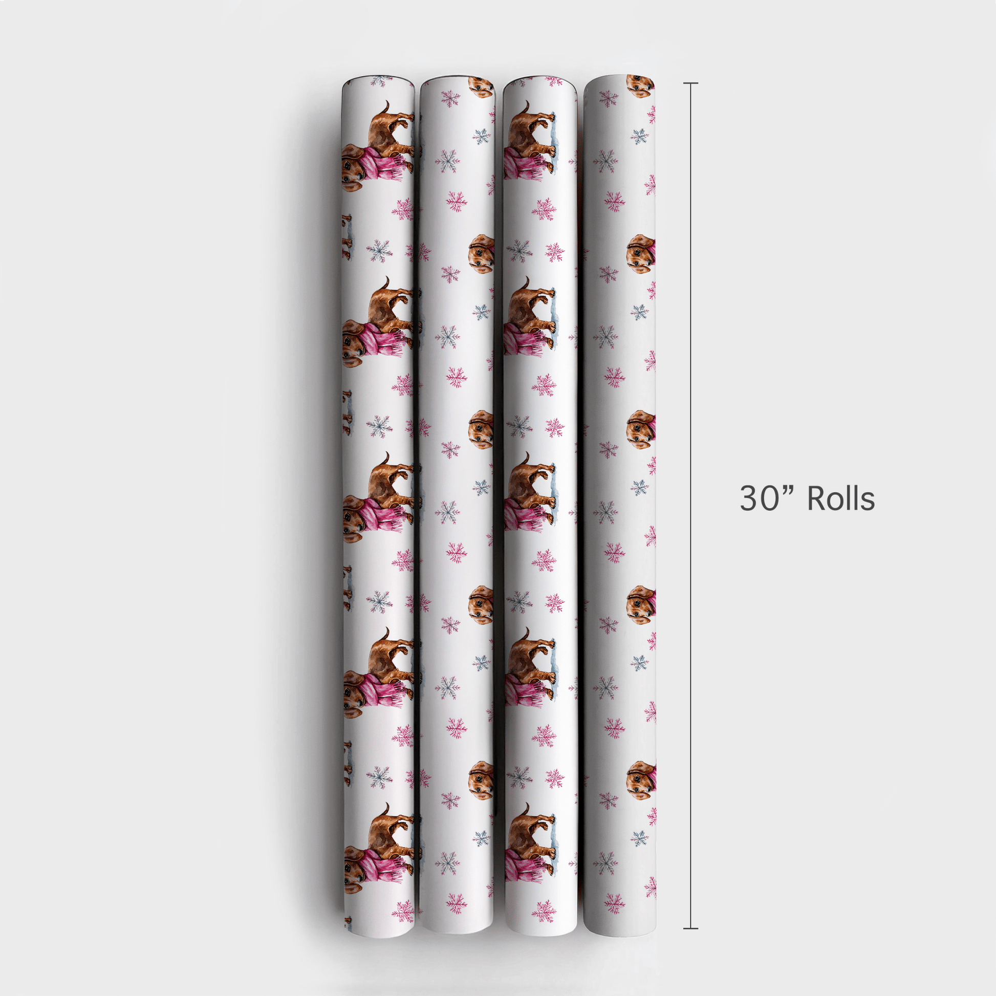 Frosty Pink Dachshund - Wrapping Paper - Aspen & Arlo