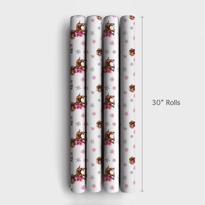 Frosty Pink Dachshund - Wrapping Paper - Aspen & Arlo