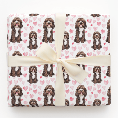 Brown Bernedoodle Valentine - Wrapping Paper - Aspen & Arlo