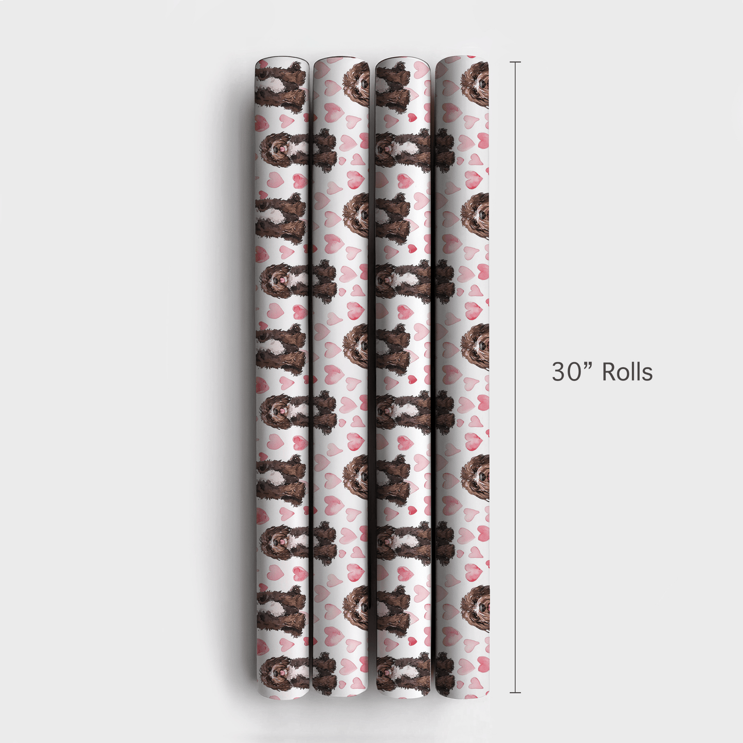 Brown Bernedoodle Valentine - Wrapping Paper - Aspen & Arlo