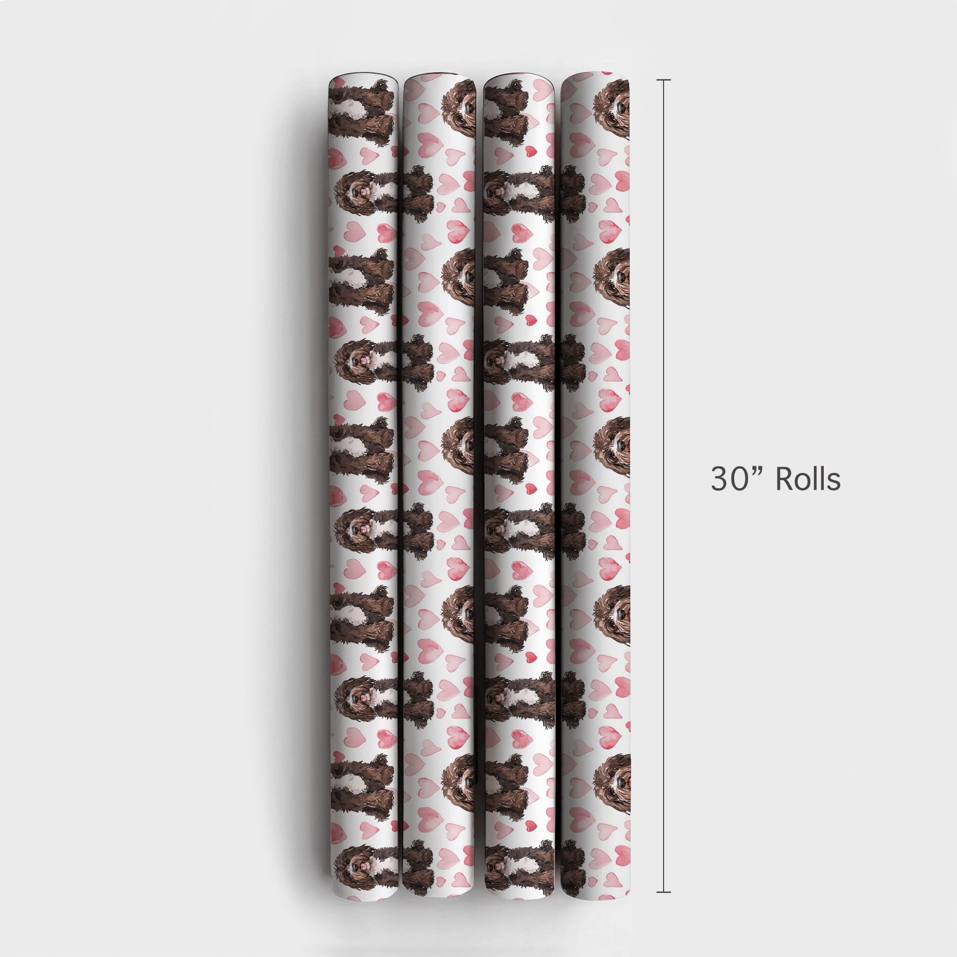 Brown Bernedoodle Valentine - Wrapping Paper - Aspen & Arlo