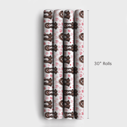 Brown Bernedoodle Valentine - Wrapping Paper - Aspen & Arlo