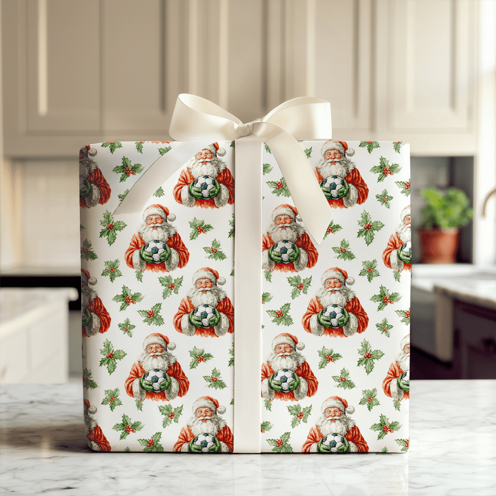 Jolly Holly Kick - Wrapping Paper - Aspen & Arlo