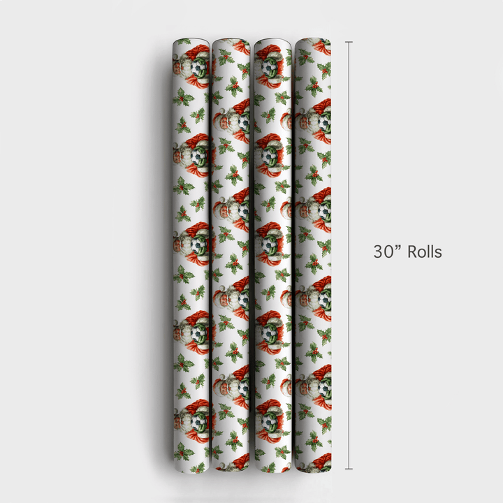 Jolly Holly Kick - Wrapping Paper - Aspen & Arlo