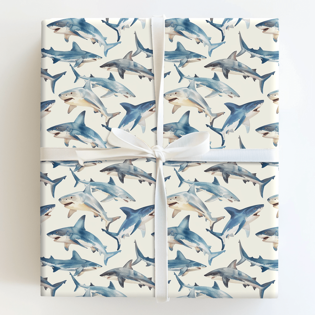 On the Shark Side - Wrapping Paper - Aspen & Arlo
