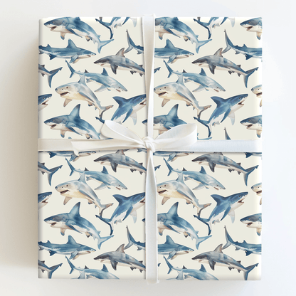 On the Shark Side - Wrapping Paper - Aspen & Arlo