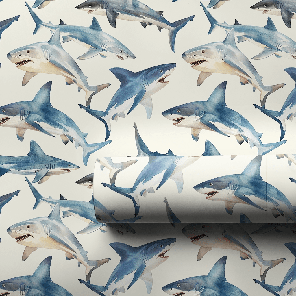On the Shark Side - Wrapping Paper - Aspen & Arlo