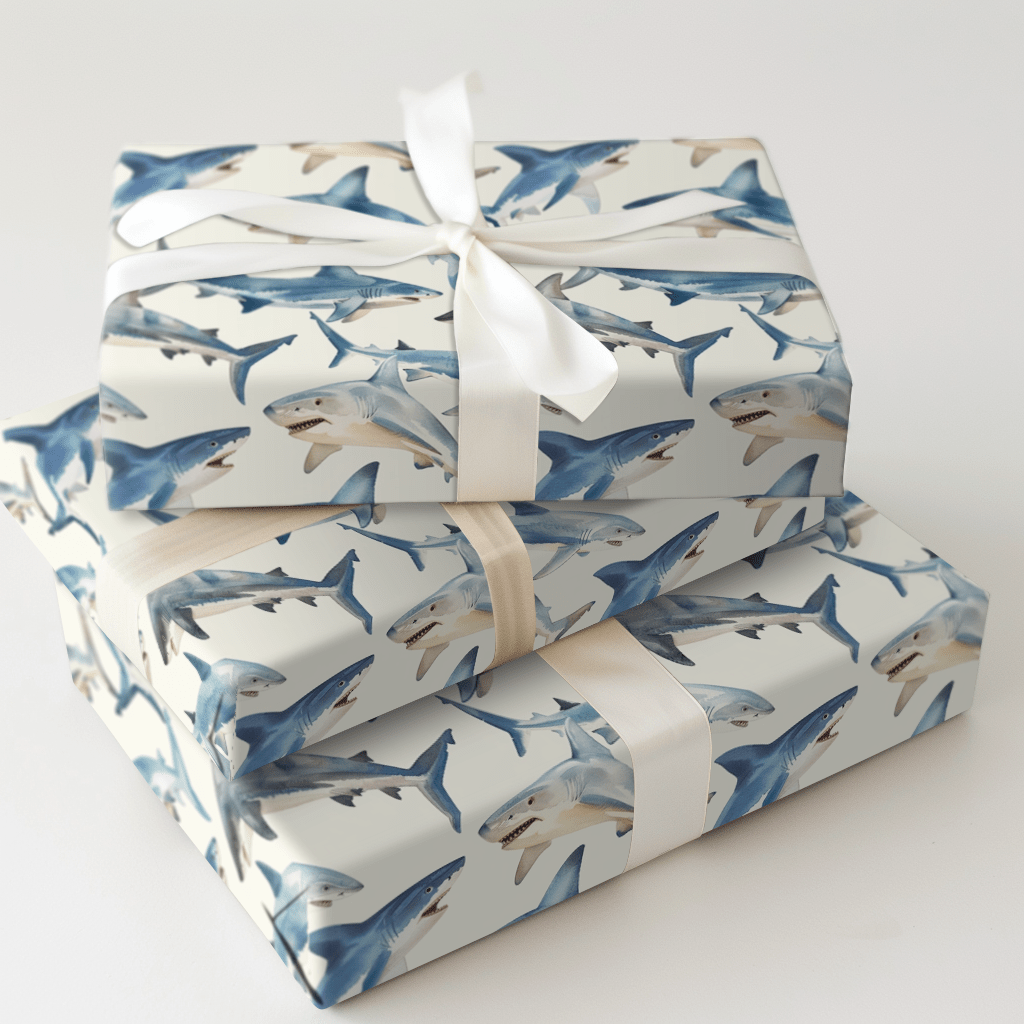 On the Shark Side - Wrapping Paper - Aspen & Arlo