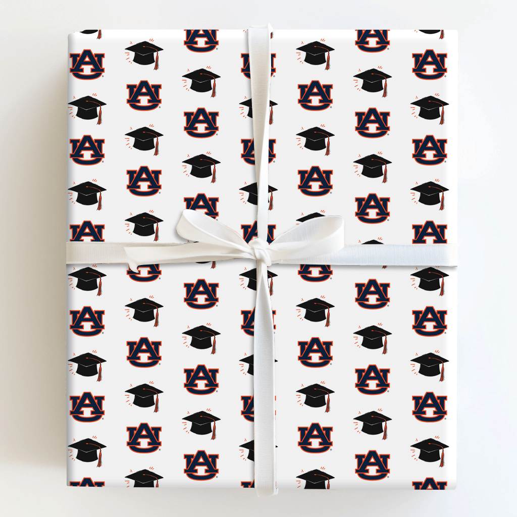 Auburn Grad Hat - Wrapping Paper - Aspen & Arlo