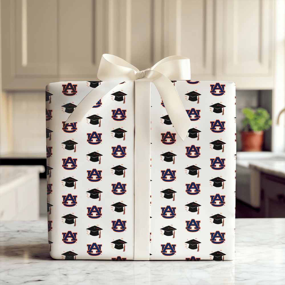 Auburn Grad Hat - Wrapping Paper - Aspen & Arlo