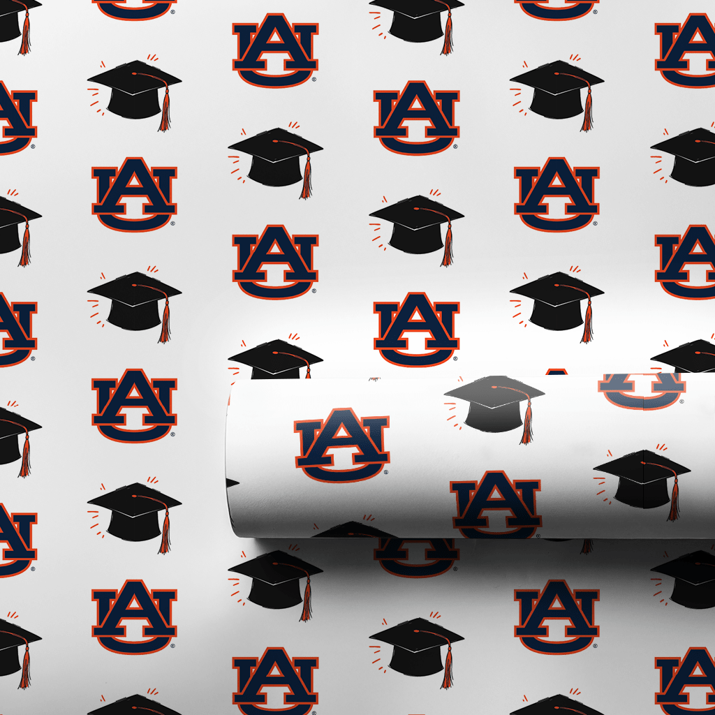 Auburn Grad Hat - Wrapping Paper - Aspen & Arlo