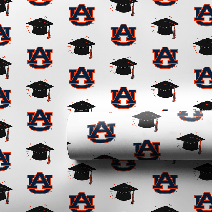 Auburn Grad Hat - Wrapping Paper - Aspen & Arlo