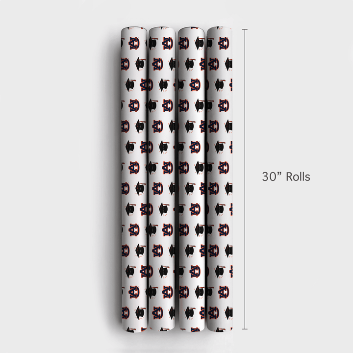 Auburn Grad Hat - Wrapping Paper - Aspen & Arlo