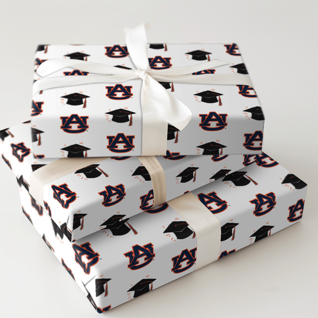 Auburn Grad Hat - Wrapping Paper - Aspen & Arlo