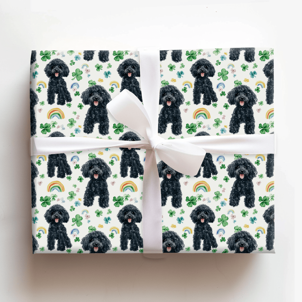 Rainbows with the Black Poodle - Wrapping Paper - Aspen & Arlo