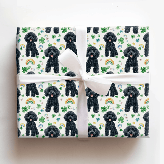 Rainbows with the Black Poodle - Wrapping Paper - Aspen & Arlo