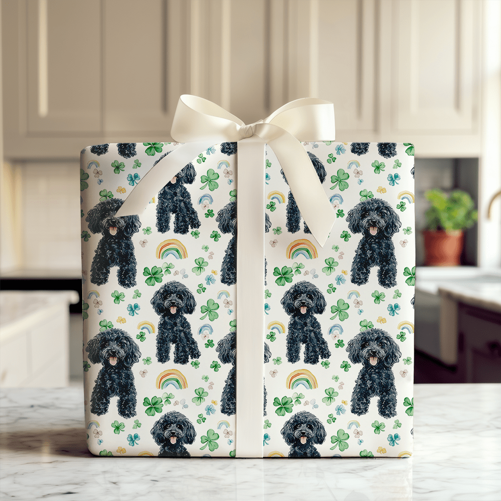 Rainbows with the Black Poodle - Wrapping Paper - Aspen & Arlo