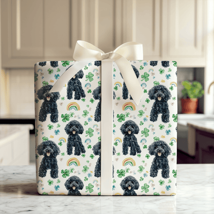 Rainbows with the Black Poodle - Wrapping Paper - Aspen & Arlo