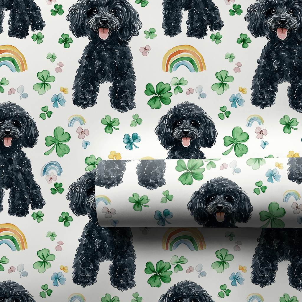Rainbows with the Black Poodle - Wrapping Paper - Aspen & Arlo