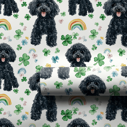 Rainbows with the Black Poodle - Wrapping Paper - Aspen & Arlo