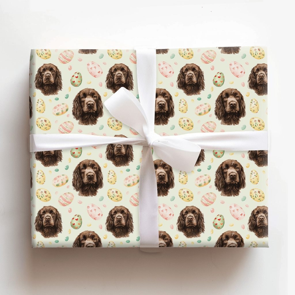 Easter Eggs with the Boykin Spaniel - Wrapping Paper - Aspen & Arlo