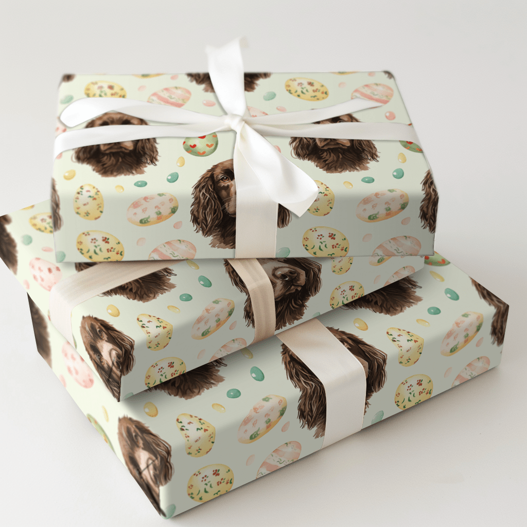 Easter Eggs with the Boykin Spaniel - Wrapping Paper - Aspen & Arlo