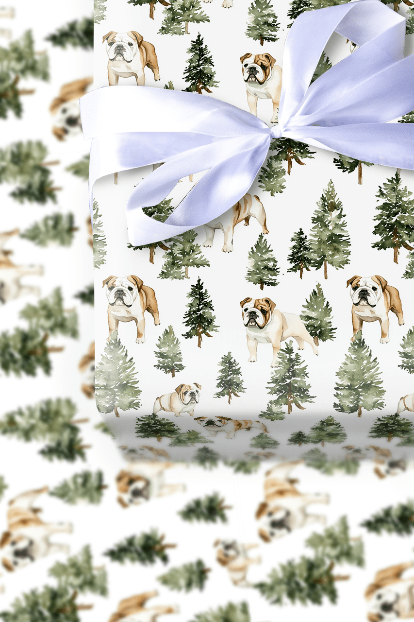 Snow Day for the Bulldogs - Wrapping Paper - Aspen & Arlo