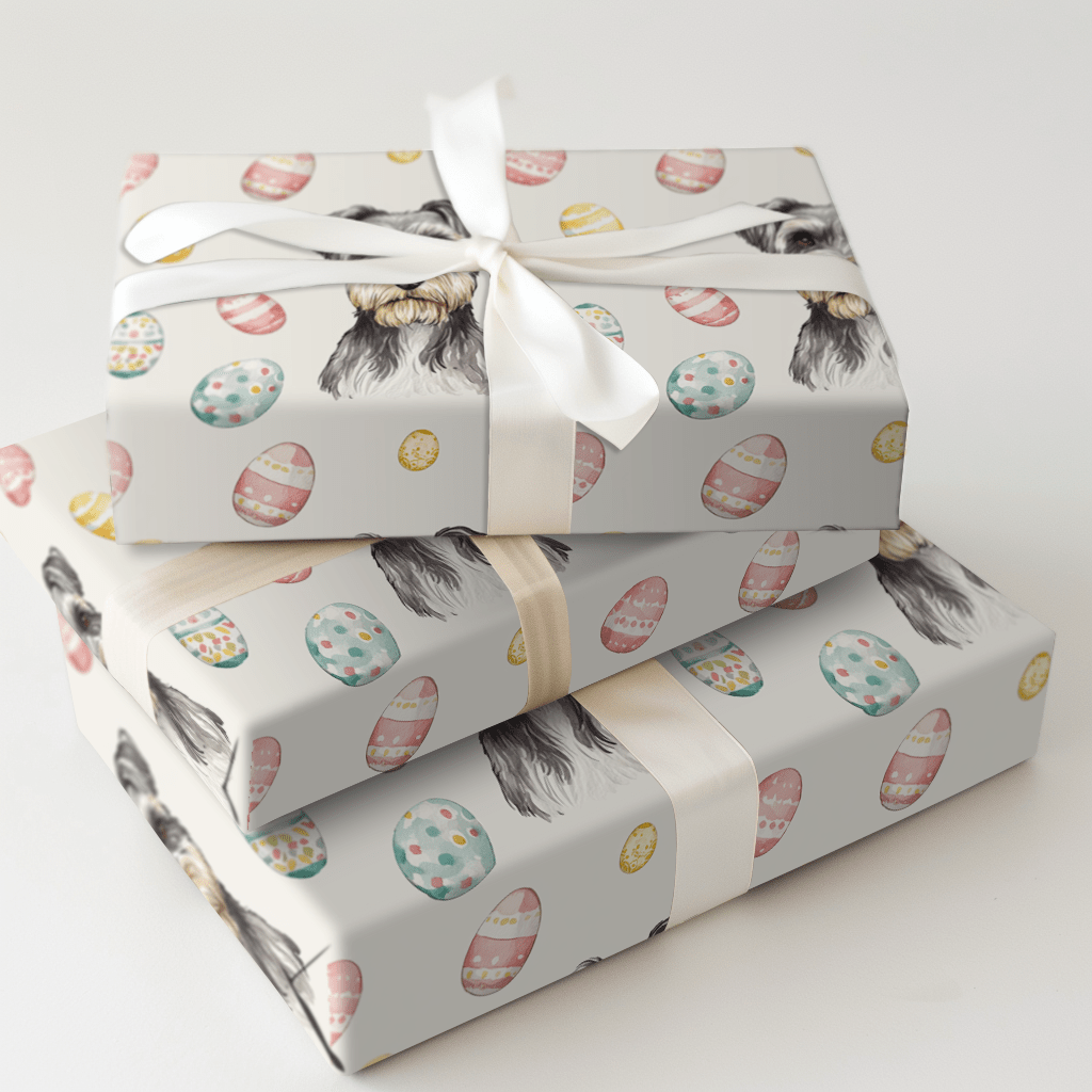 Easter Eggs with the Schnauzer - Wrapping Paper - Aspen & Arlo