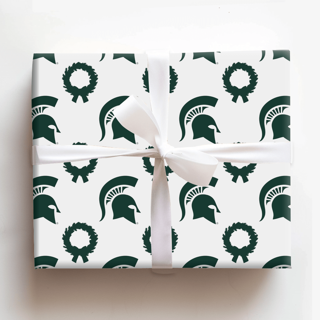 Michigan State Wreath - Wrapping Paper - Aspen & Arlo