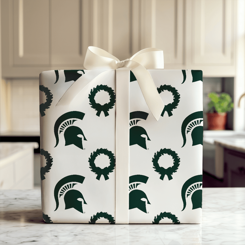 Michigan State Wreath - Wrapping Paper - Aspen & Arlo