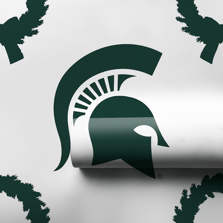 Michigan State Wreath - Wrapping Paper - Aspen & Arlo