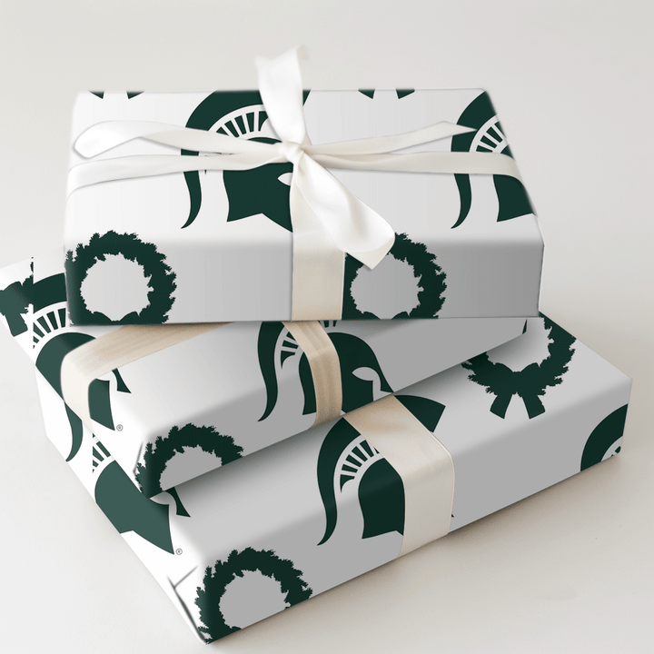 Michigan State Wreath - Wrapping Paper - Aspen & Arlo