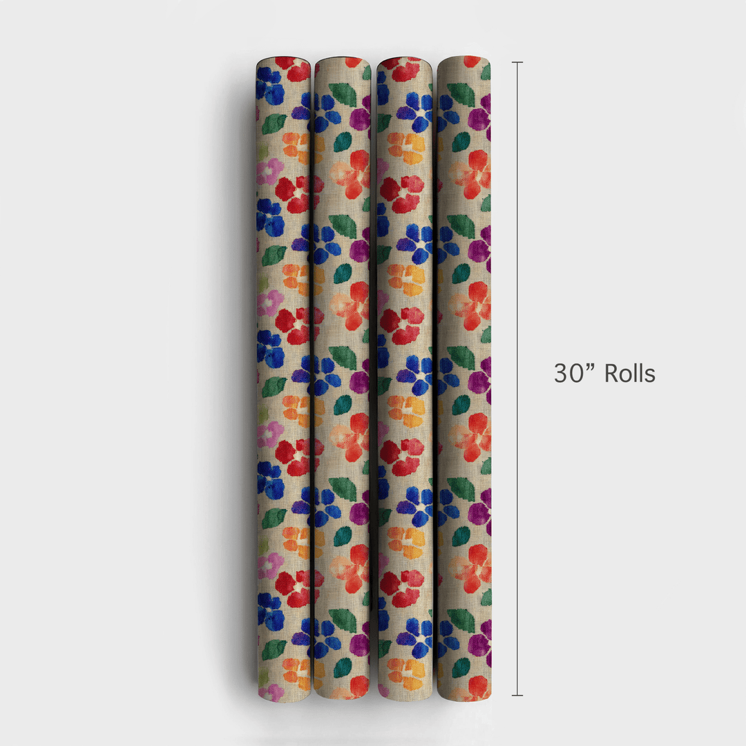 390779 Petals and Thread Wrapping Paper: Floral Fabric Gift Wrap for Birthdays ...