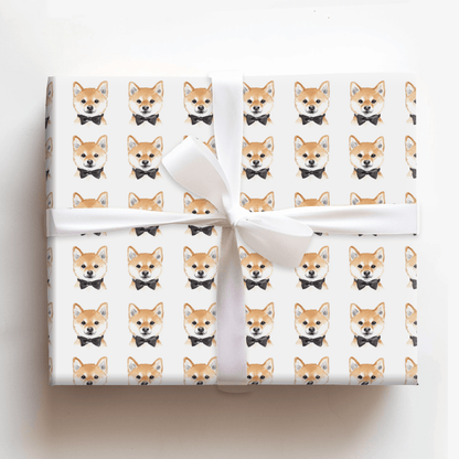 Black Tie with Shiba Inus - Wrapping Paper - Aspen & Arlo