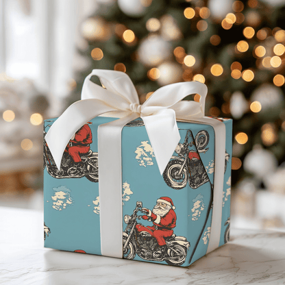 Biker Santa - Wrapping Paper - Aspen & Arlo