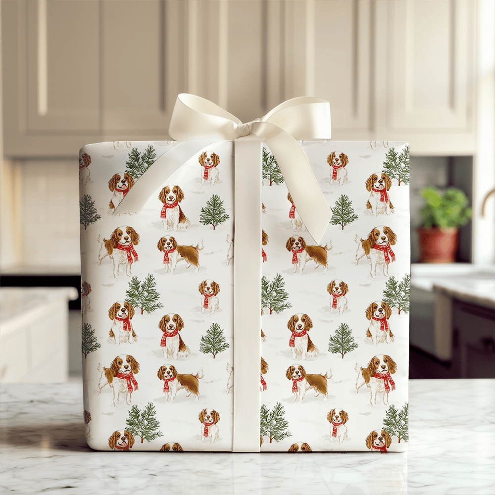 Snow Day for English Springer Spaniel - Wrapping Paper - Aspen & Arlo