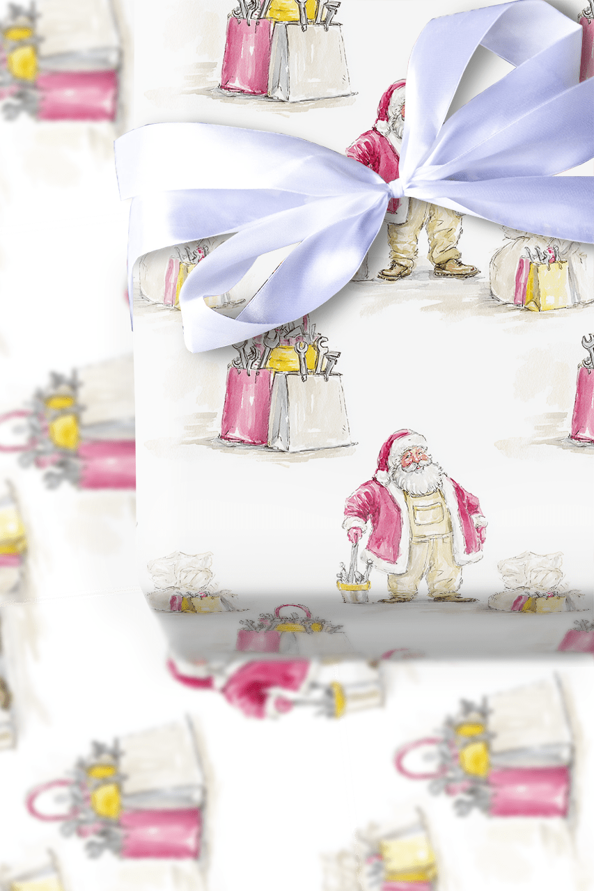 Handy Claus - Wrapping Paper - Aspen & Arlo